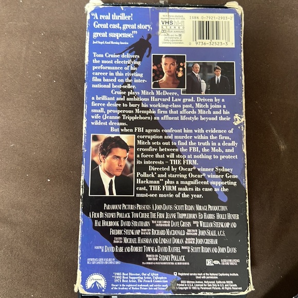 The Firm (VHS Video, 1993, Paramount Pictures) Tom Cruise Original Case - Picture 8 of 15
